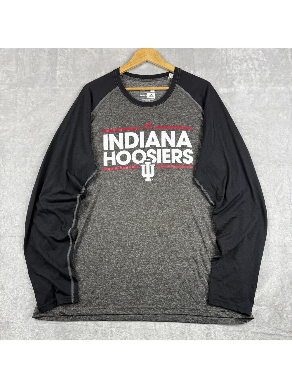 Adidas Indiana Hoosiers Ultimate Tee Long Sleeve Shirt Mens 2XL NCAA Basketball